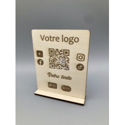Support QR Code en bois