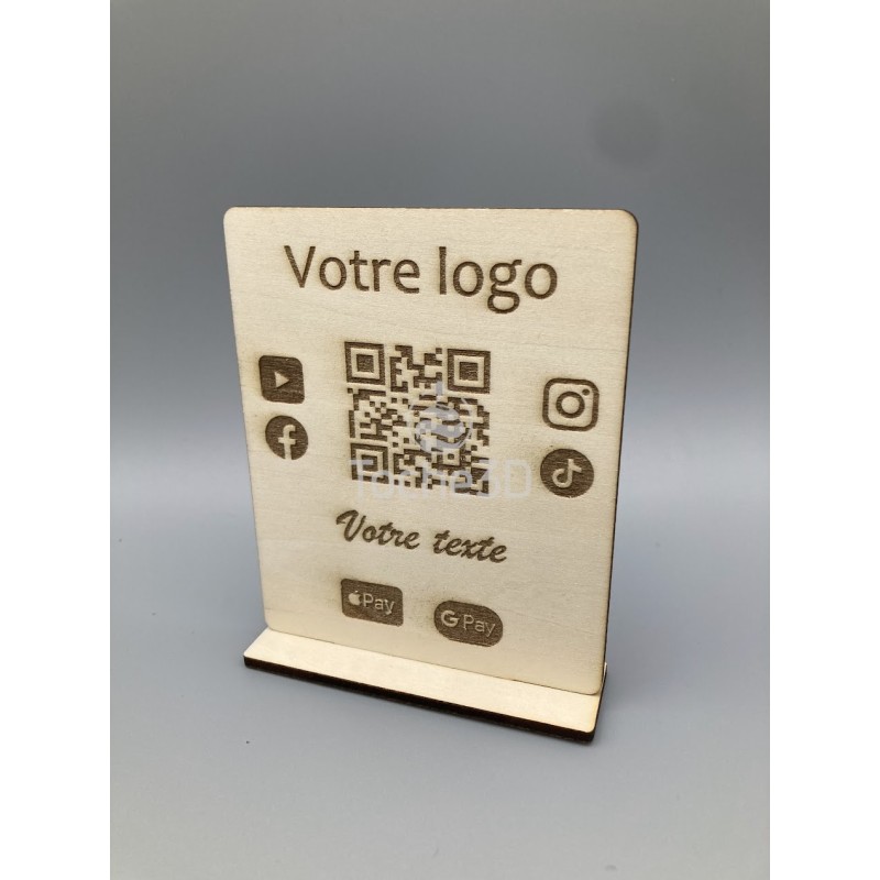 Support QR Code en bois