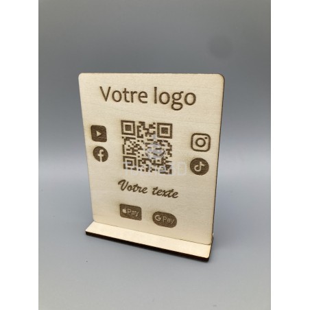 Support QR Code en bois