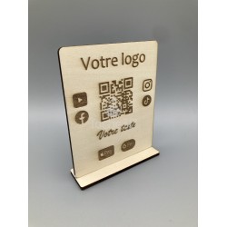 Support QR Code en bois