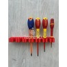 Support mural 5, 7 ou 9 tournevis couleur rouge