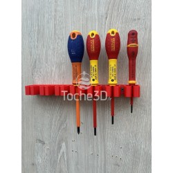 Support mural 5, 7 ou 9 tournevis couleur rouge
