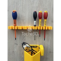 Support mural 5, 7 ou 9 tournevis couleur Dewalt