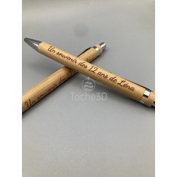 Stylo en bambou personnalisé – Gravure laser